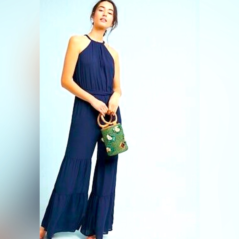 Anthropologie Greylin Tiered Wide-Leg Jumpsuit. M. EUC.